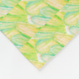 Minimalist Chartreuse Impressionist Floral Fleece Blanket