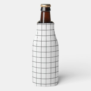 Minimalist Checked Grid Pattern  Bottle Cooler