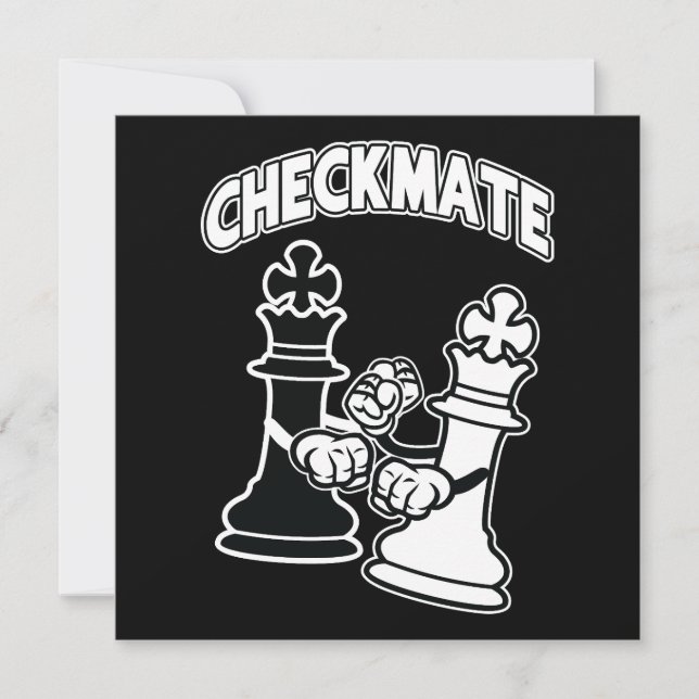 Minimalist Checkmate Chess Art Black and White (Front)