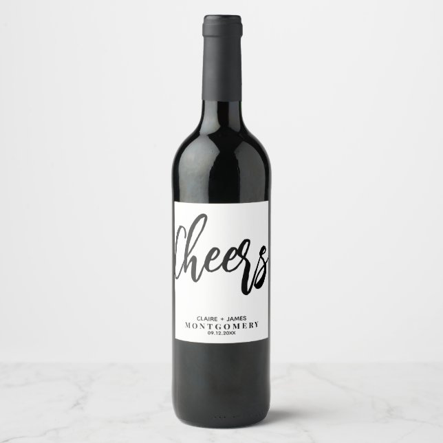 Minimalist Cheer Wine Label (Front)