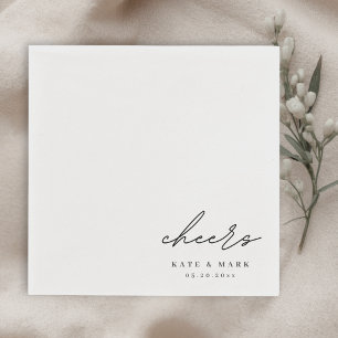 Minimalist Cheers Personalised Wedding Napkin
