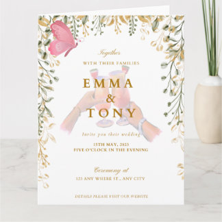 Minimalist Cheers Simple Wedding Invitation