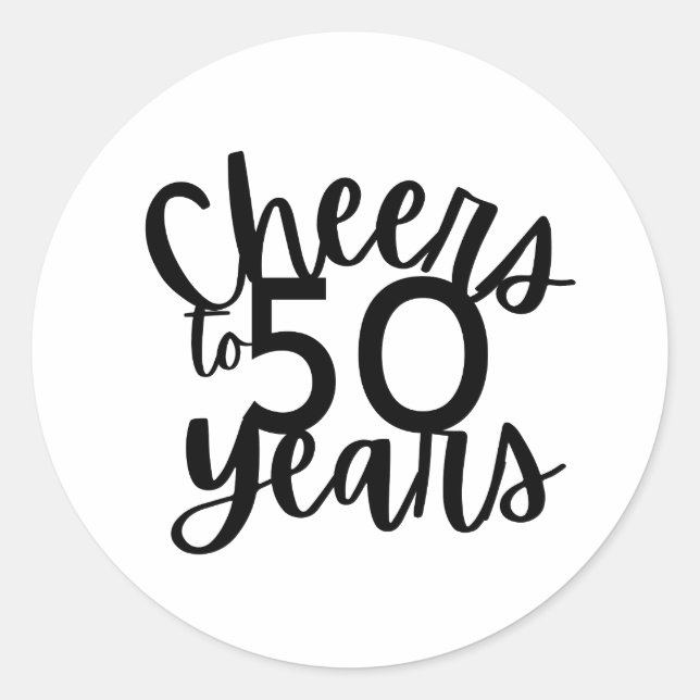 Minimalist Cheers to 50 Years Sticker (Front)