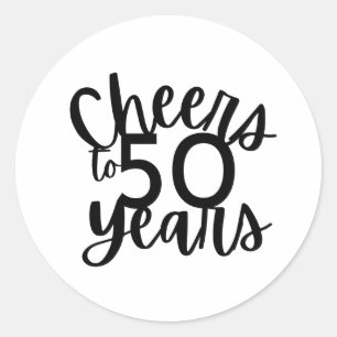 Minimalist Cheers to 50 Years Sticker