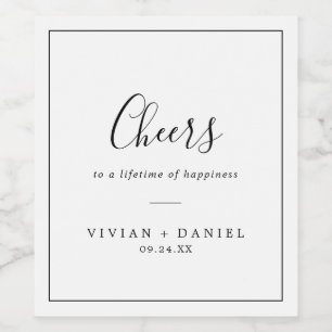 Minimalist Cheers Wedding Wine Labels