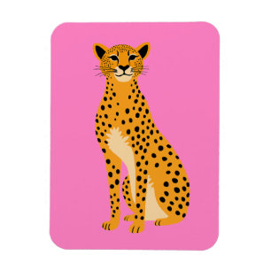 Minimalist Cheetah on Pink Magnet