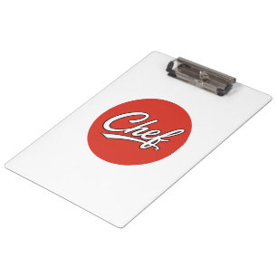 Minimalist Chef Script Typography Design Clipboard