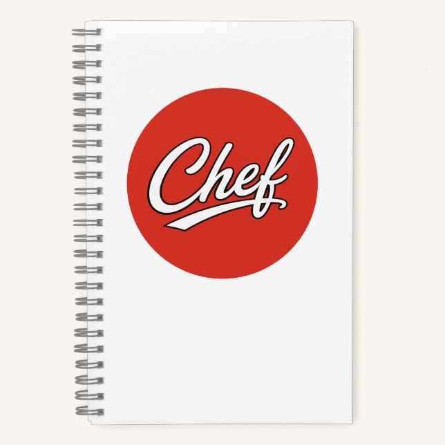Minimalist Chef Script Typography Design Notebook (Front)