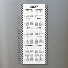 Minimalist Chequered 2027 Magnetic Calendar