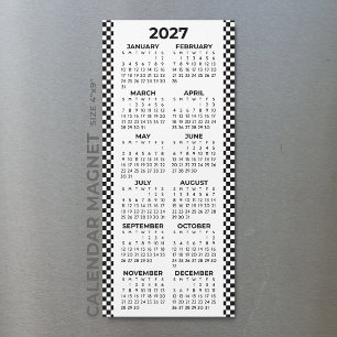 Minimalist Chequered 2027 Magnetic Calendar