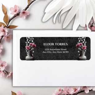 Minimalist Cherry Blossom Flowers Baby Shower Return Address Label