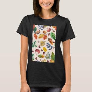 Minimalist Chestnut Nuts Pattern Art T-Shirt