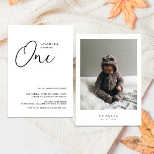 Minimalist Chic 1st Birthday Invitation