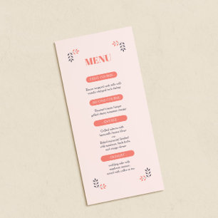 Minimalist Chic Aesthetic Elegant Wedding Menu