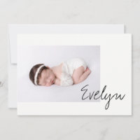 Minimalist Chic Baby Girl Name Script Photo Birth