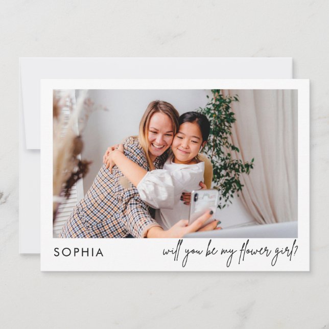 Minimalist Chic Black Photo Flower Girl Proposal (Front)