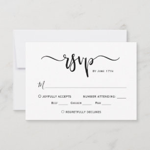Minimalist Chic Calligraphy Script Wedding RSVP