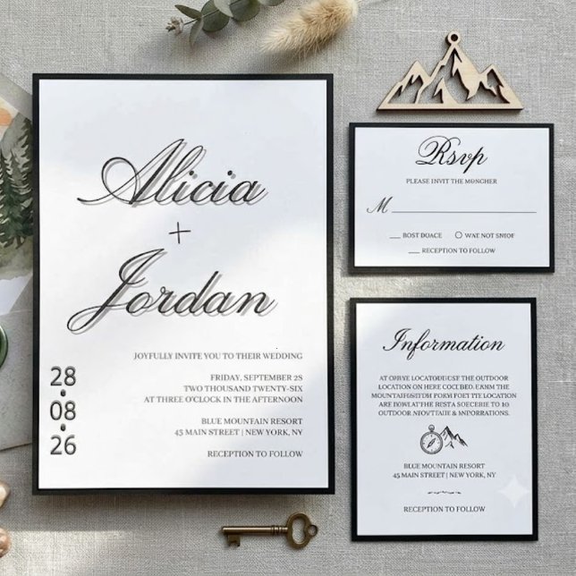Minimalist Chic Calligraphy Wedding Invitation (Creator Uploaded)