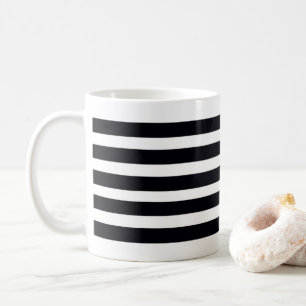 Minimalist Chic Classic Black and White Stripes  Coffee Mug