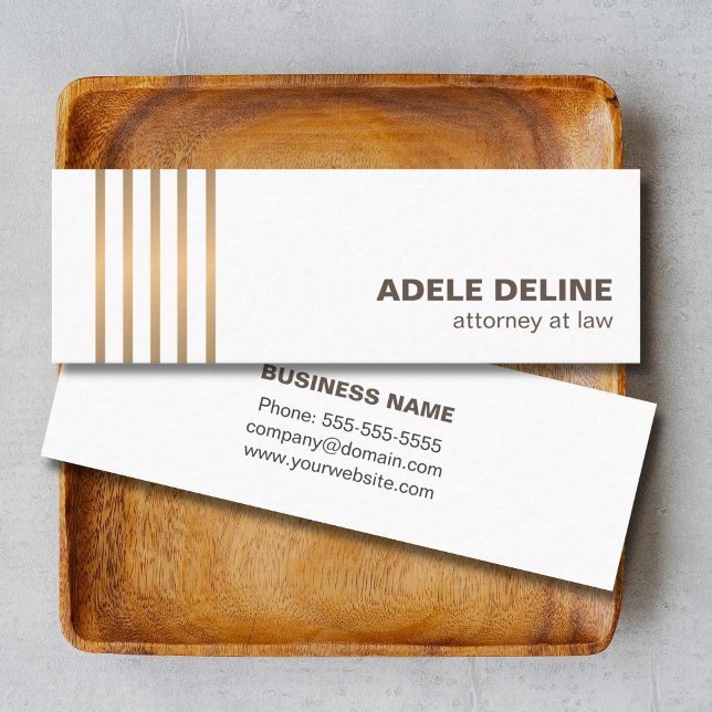 Minimalist Chic Clean Copper Lines Attorney Mini Business Card (Creator Uploaded)