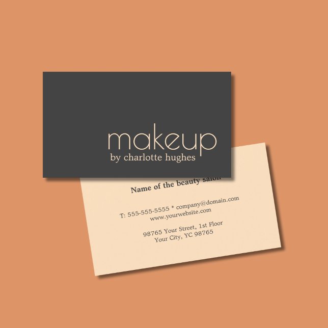 Minimalist Chic Dark Pale Pink Makeup Artist Business Card (Creator Uploaded)
