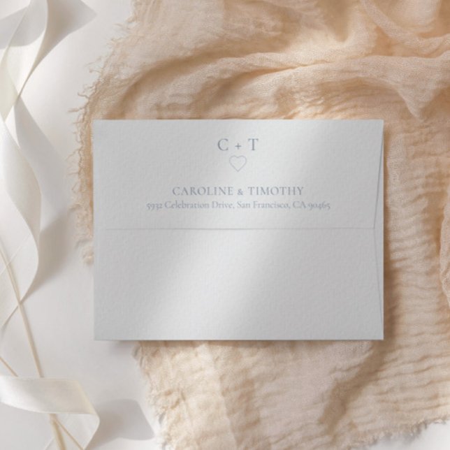 minimalist chic dusty blue wedding envelope (Creator Uploaded)