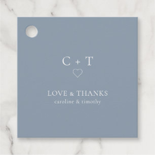 Minimalist Chic Dusty Blue Wedding Favour Tags