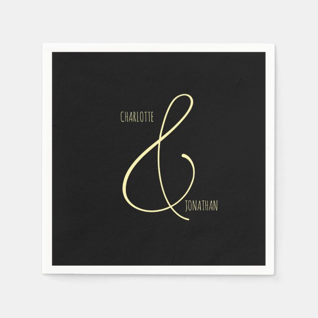 Minimalist Chic Elegant Calligraphy Script Wedding Napkin (Front)