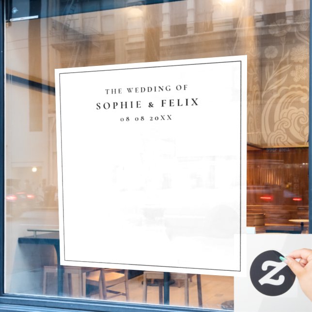 Minimalist Chic Elegant Wedding Day Photo Backdrop (Cafe Window)