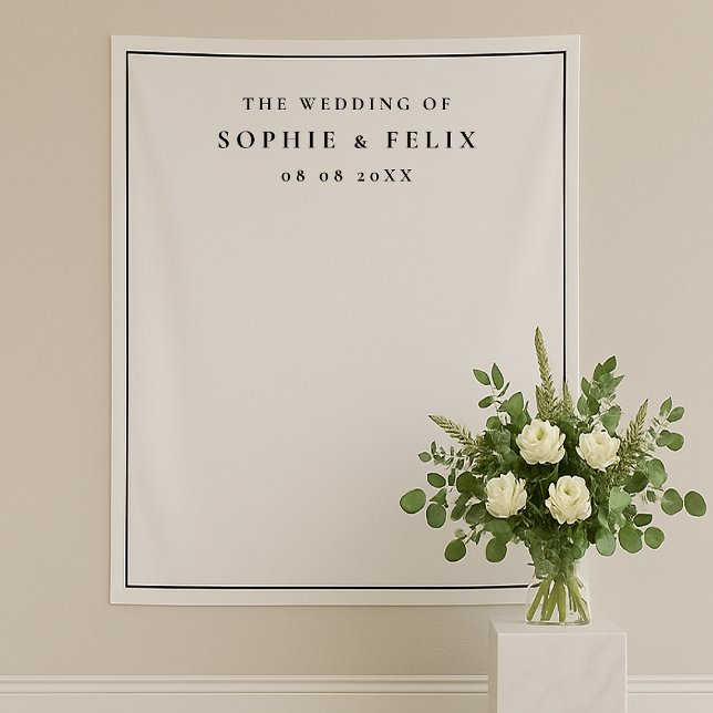 Minimalist Chic Elegant Wedding Day Photo Backdrop Tapestry (Creator Uploaded)