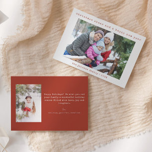 Minimalist Chic Family 2 Photo Christmas Card