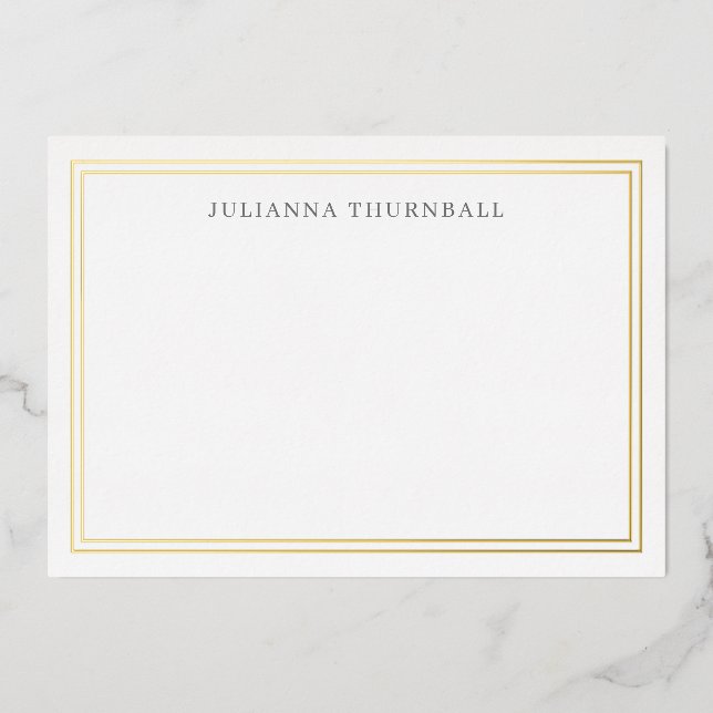 Minimalist Chic Frame Personal Stationery  (Front)