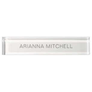 Minimalist Chic Grey Nameplate