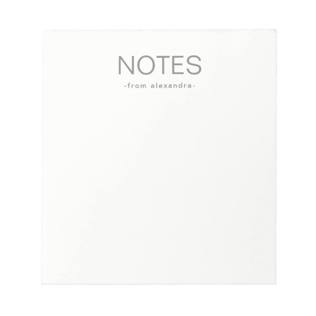 Minimalist Chic | Grey Notepad (Front)