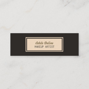 Minimalist Chic Grey Pale Pink Makeup Artist Mini Business Card