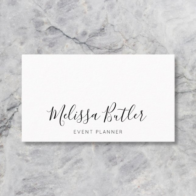 Minimalist Chic Handwritten Calligraphy White Business Card (Creator Uploaded)