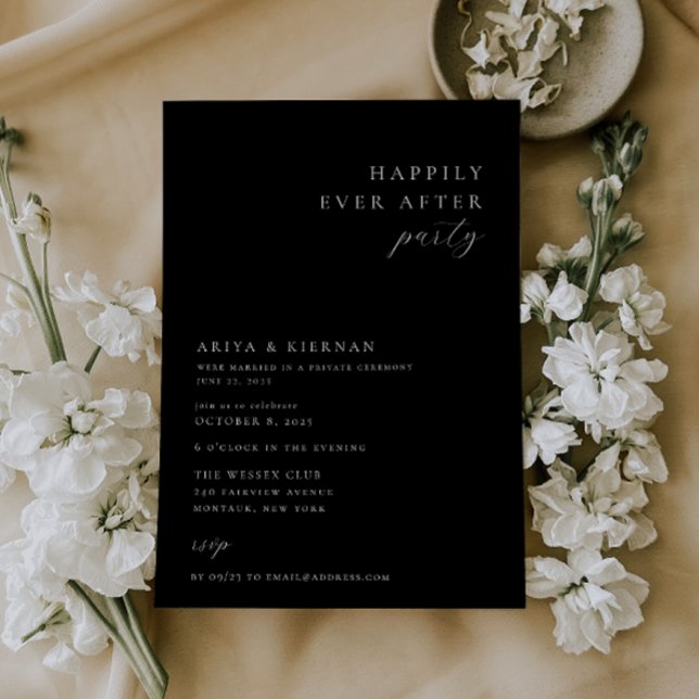 Minimalist Chic Happily Ever After Party Invitation (Creator Uploaded)