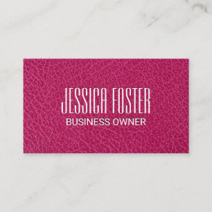 Minimalist Chic Magenta Leather Texture Business Card