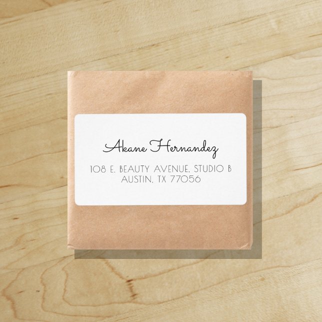Minimalist Chic Modern Shipping Address Label ("Everyday is abundantly beautiful." 
Sincerely Best Wishes from Lucky Design World)
