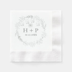 Minimalist Chic Monogram Formal Wedding Cocktail N Napkin