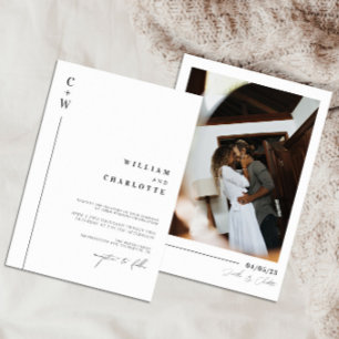 Minimalist & Chic Monogram Wedding Invitation