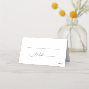 Minimalist Chic Navy Blue Modern Script Wedding Place Card