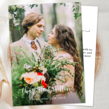 Minimalist Chic Personalised Simple Photo Wedding