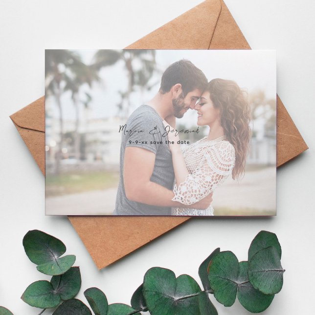 Minimalist Chic Photo H Save the Date Invitation (Creator Uploaded)