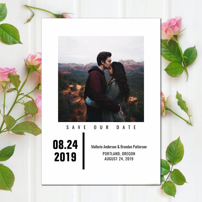 Minimalist Chic Photo Save the Date | Black (Minimalist Chic Photo Save the Date - Black)