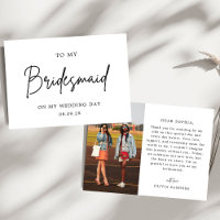 Minimalist Chic Photo To My Bridesmaid Wedding Day