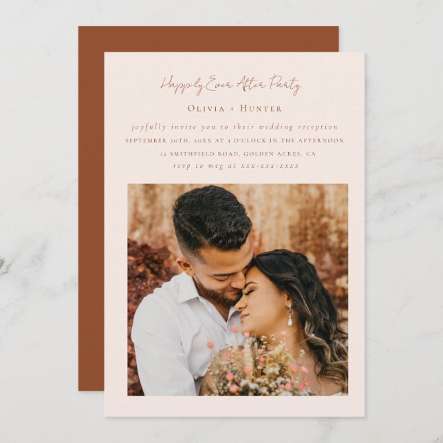 Minimalist Chic Reception Only Wedding Invitation (Front/Back)