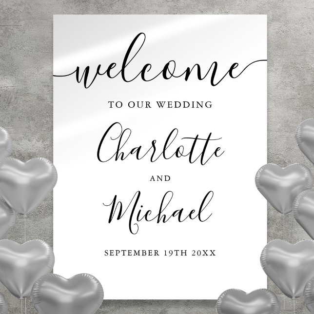 Minimalist Chic Script Wedding Welcome Sign (Minimalist Chic Script Wedding Welcome Sign)