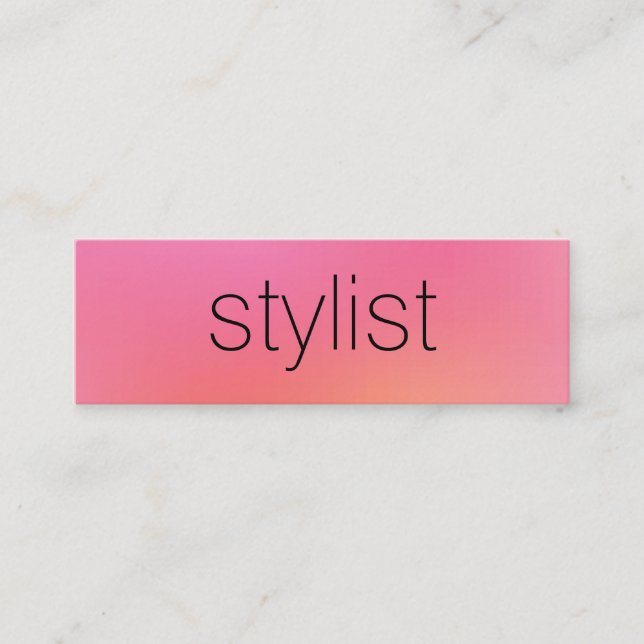 Minimalist Chic Text Blended Background Mini Business Card (Front)
