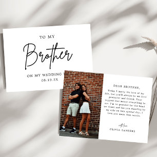 Minimalist Chic To My Brother On My Wedding Day Thank You Card